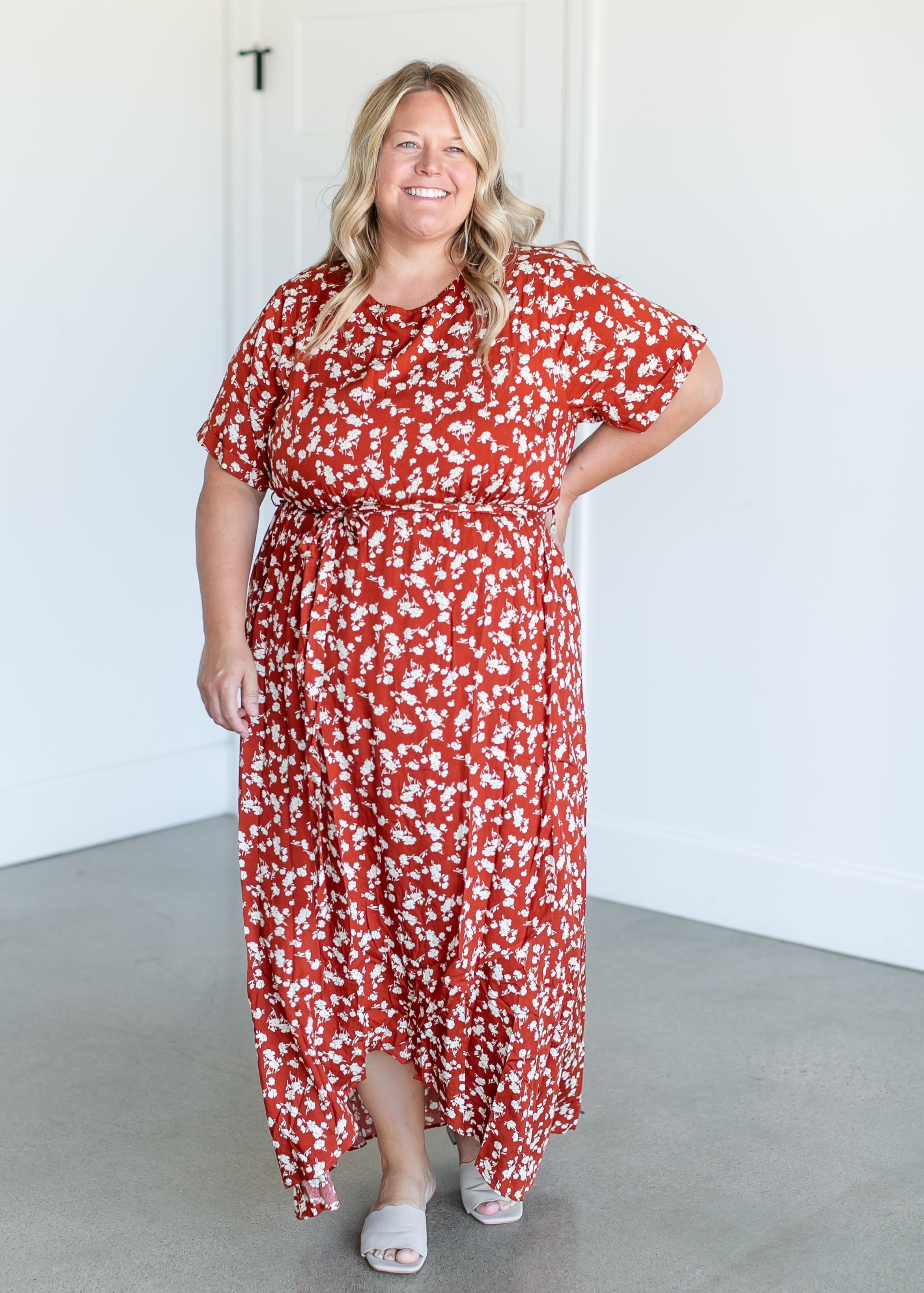 Floral Belted Maxi Dress