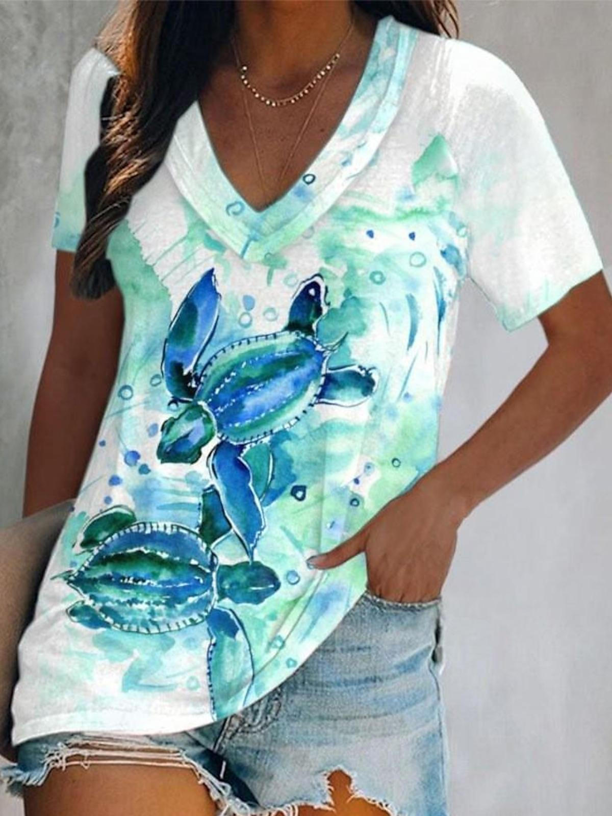 Turtle V Neck T-shirt