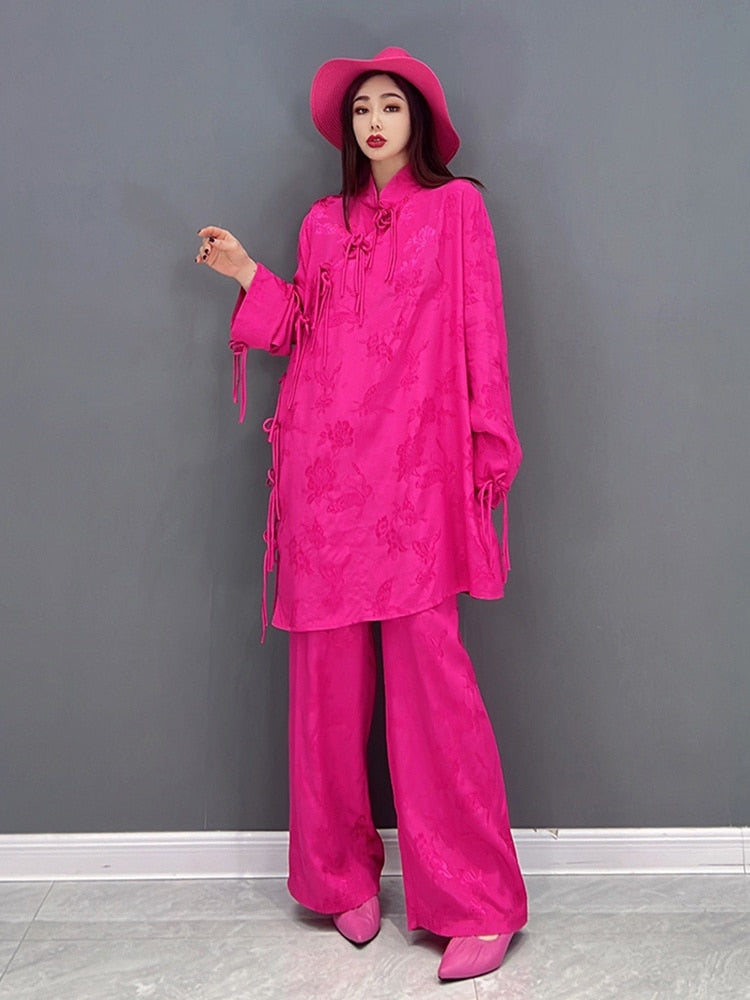 Casual Chic Ethereal Top & Wide Leg Pants 2-Piece Set